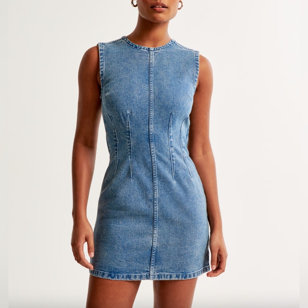 Abercrombie & Fitch Tall Denim Shell Mini Dress